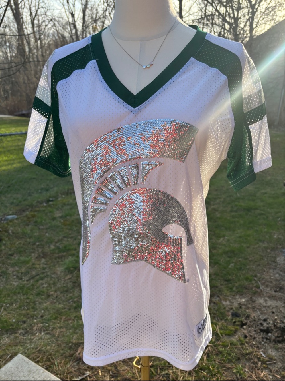 PINK Victoria's Secret MSU Spartan Sequin Jersey